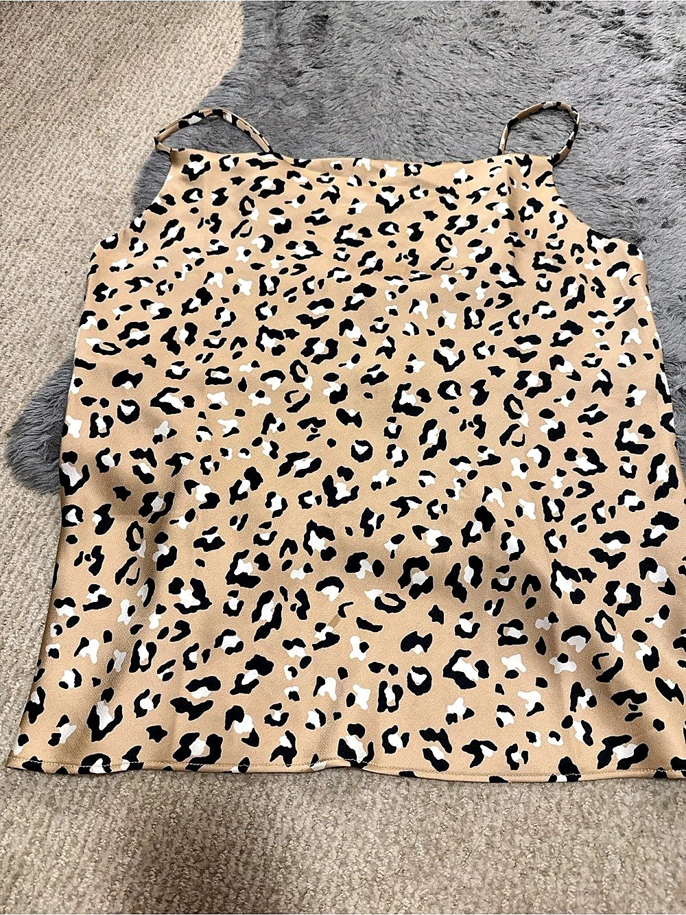 SKIES ARE BLUE Leopard Print Camisole in Brown & Black Size LARGE Like New